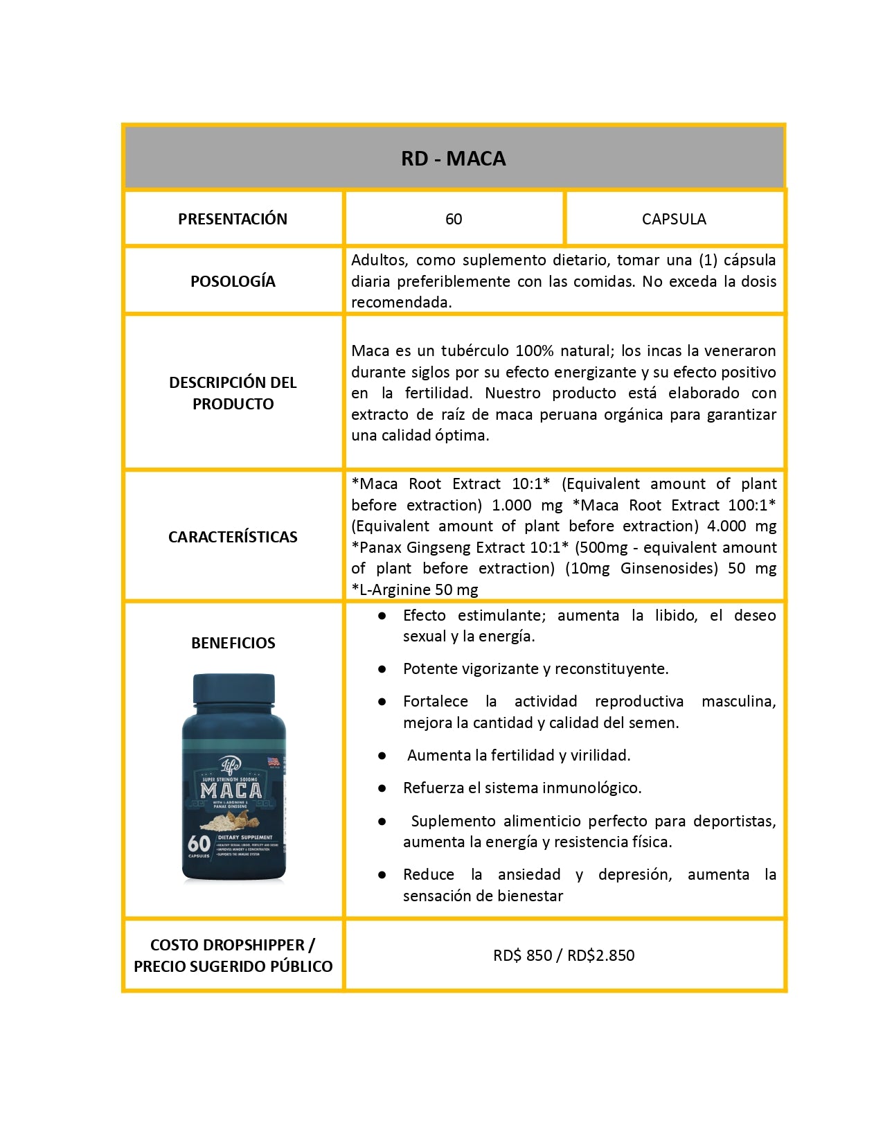 MACA 60 CAPSULAS