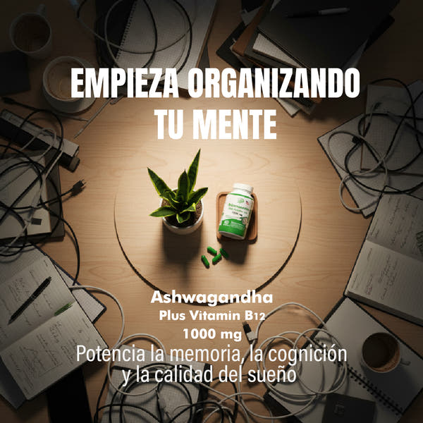 ASHAWAGANDA (GINSENG INDIO) + B12 X 90 CAPSULAS