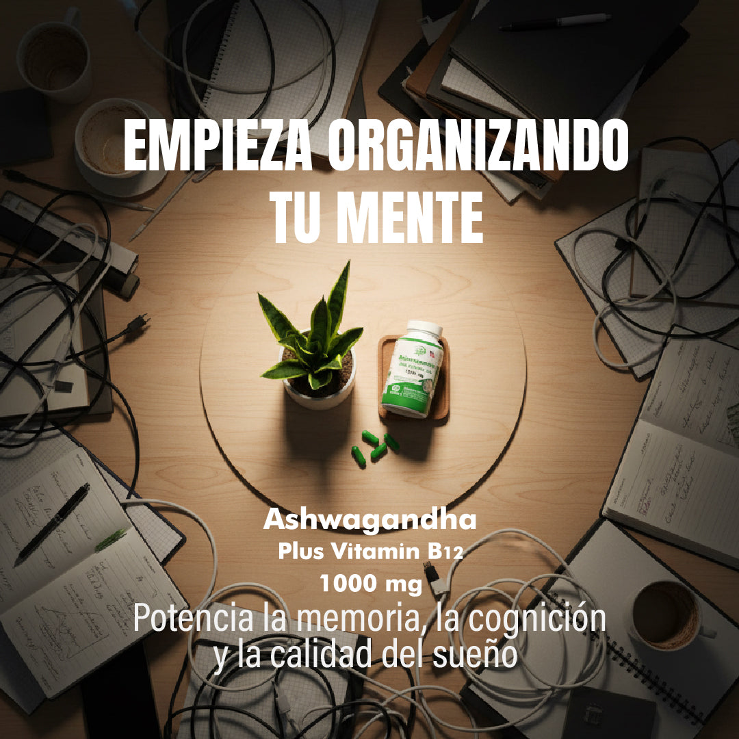 ASHAWAGANDA (GINSENG INDIO) + B12 X 90 CAPSULAS
