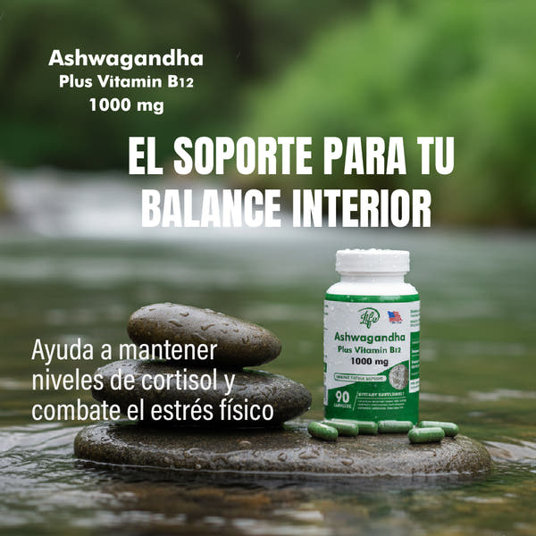 ASHAWAGANDA (GINSENG INDIO) + B12 X 90 CAPSULAS