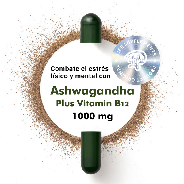 ASHAWAGANDA (GINSENG INDIO) + B12 X 90 CAPSULAS