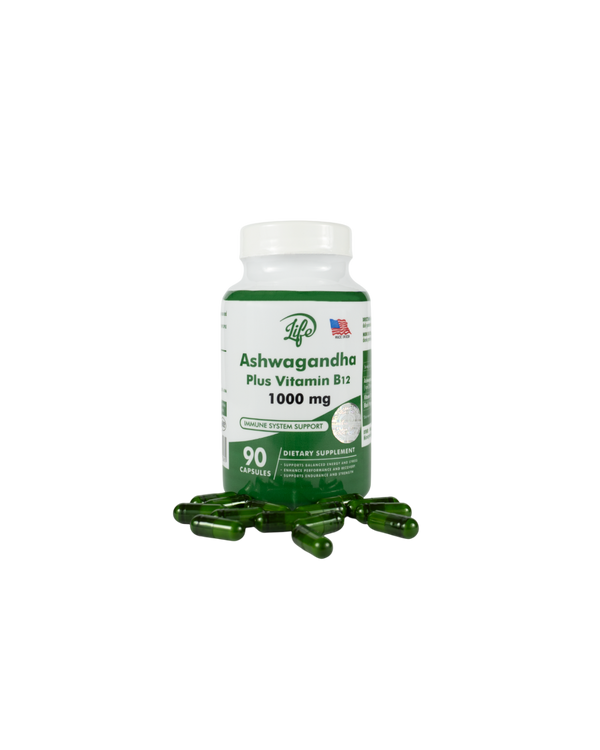 ASHAWAGANDA (GINSENG INDIO) + B12 X 90 CAPSULAS