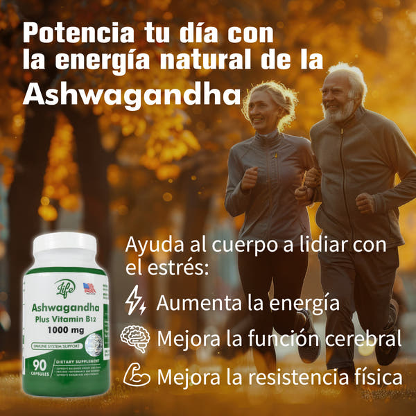 ASHAWAGANDA (GINSENG INDIO) + B12 X 90 CAPSULAS