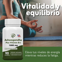 ASHAWAGANDA (GINSENG INDIO) + B12 X 90 CAPSULAS