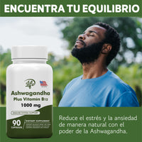 ASHAWAGANDA (GINSENG INDIO) + B12 X 90 CAPSULAS